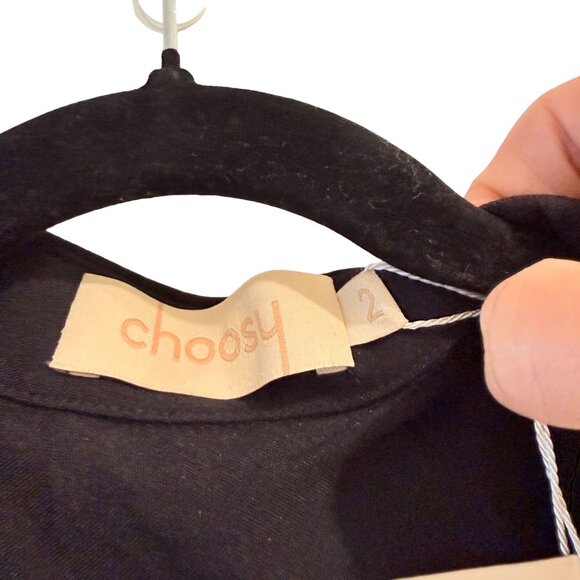 Choosy Size 2 Black Sleeveless Plunging Neckline Mini Shirt Dress - Picture 9 of 11